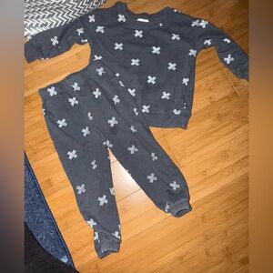Greyson Kids Matching Set in Dark Gray with White Accents